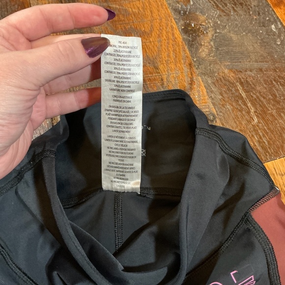 P.E Nation Colorblock Recycled Nylon Active Leggings Black Maroon Size XS - Picture 11 of 12